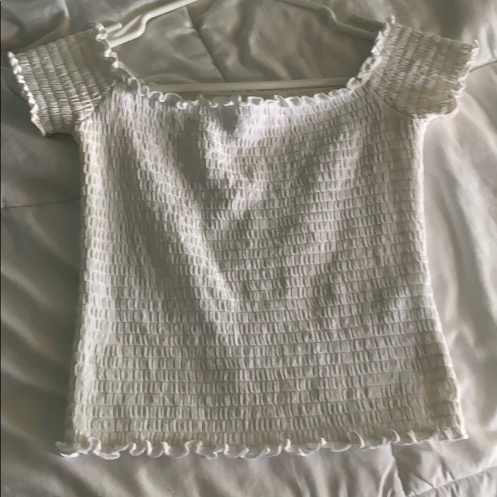 White ruched top